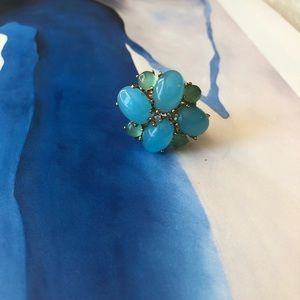 Blue/green chalcedony/aquamarine beautiful 925